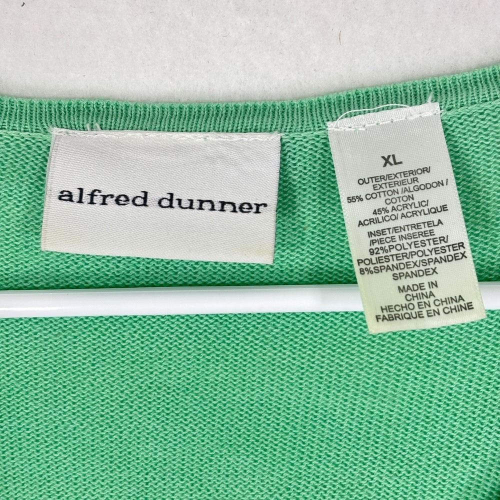 Alfred Dunner‎ Embellished Cardigan XL Layered Inset Classic Lightweight Sweater - Picture 5 of 8